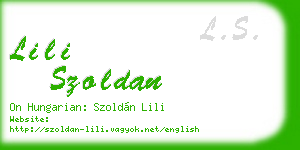 lili szoldan business card